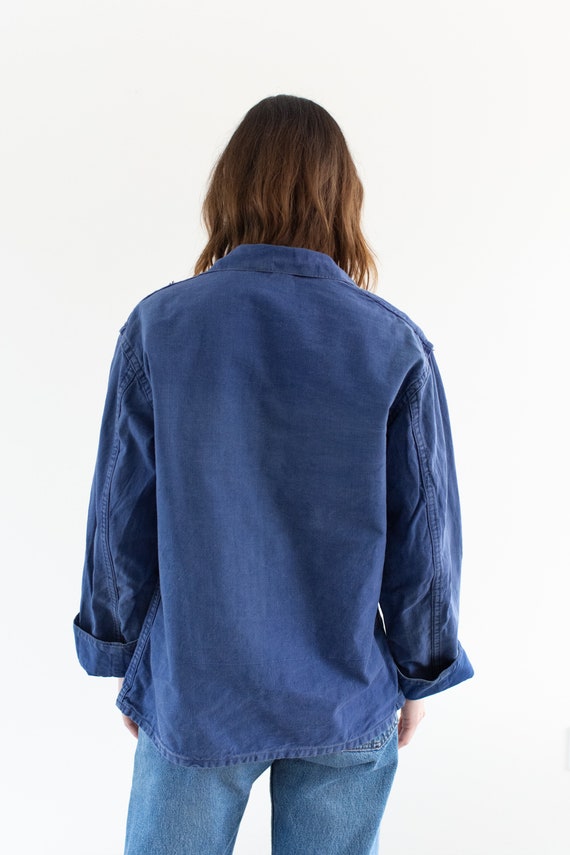 Vintage Denim Blue Popover Shirt | Mended Indigo … - image 8
