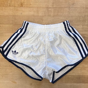 Vintage 18-26 Waist Striped Nylon Shorts 90s Made in France Elastic Sportswear XXS XS Adidas YOUTH Wholesale Lot of 6 image 1