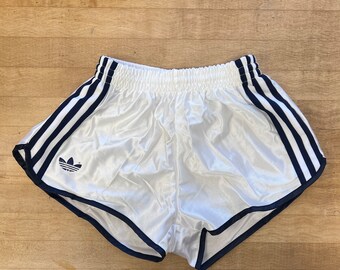 Vintage 18-26 Waist Striped Nylon Shorts | 90s Made in France Elastic Sportswear | XXS XS | Adidas YOUTH Wholesale Lot of 6