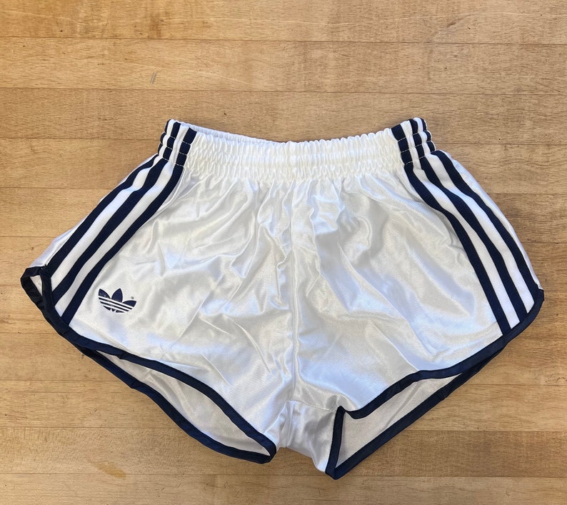 Vintage 18-26 Waist Striped Nylon Shorts 90s Made in France Elastic Sportswear XXS XS Adidas YOUTH Wholesale Lot of 6 image 1
