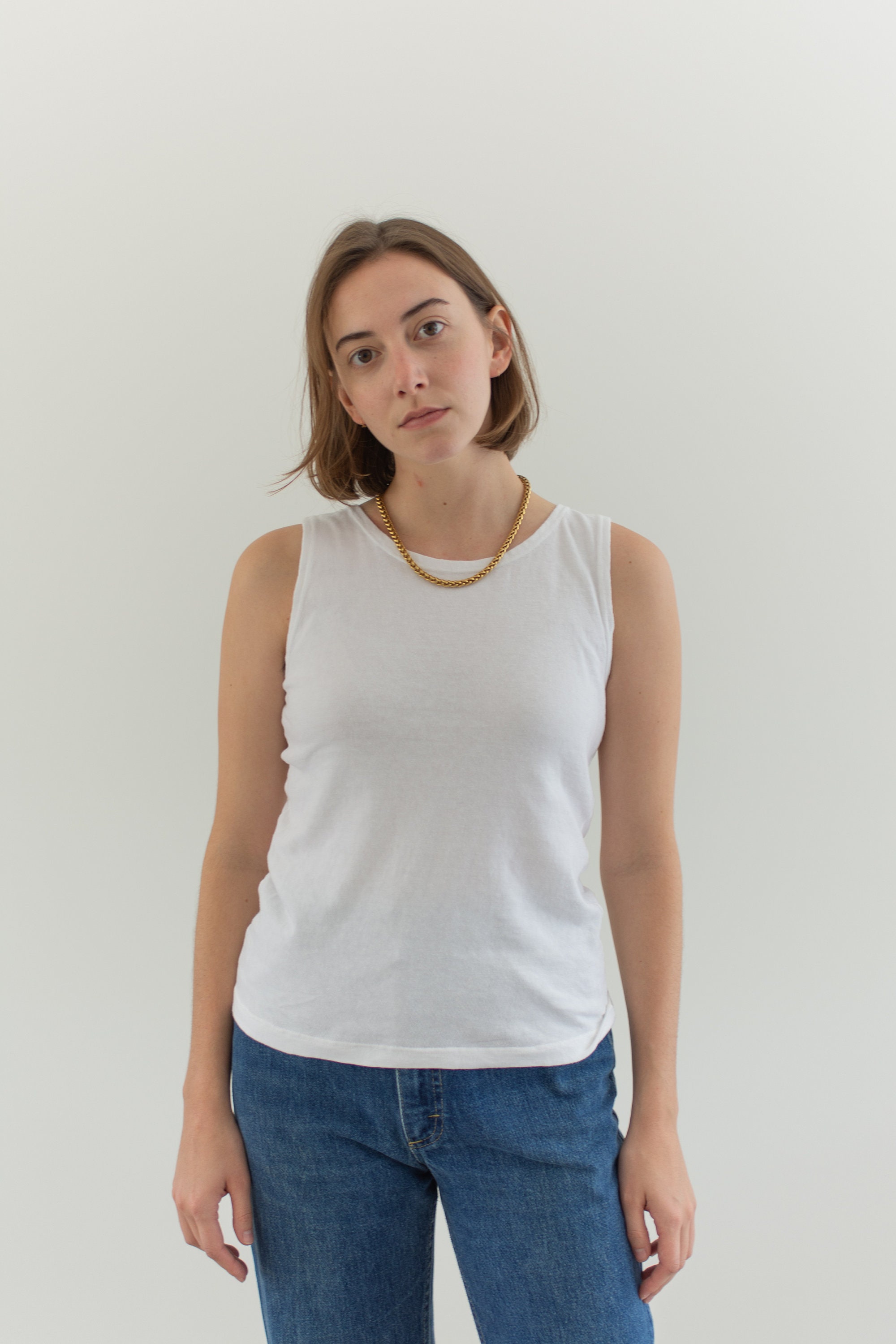 トップス draw drawers Cotton Boat Neck Tanktop Boatneck Tank Top Black | Garage