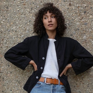 Vintage Black Overdye Classic Chore Jacket | Unisex Square Vintage Black Overdye Classic Chore Jacket | Unisex Square