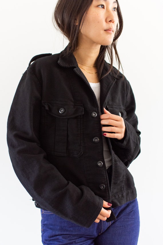 Vintage Black Moleskin Moto Jacket | Corozo 50s D… - image 6