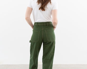 Vintage 25 26 27 28 29 Waist Forest Green Cotton Utility