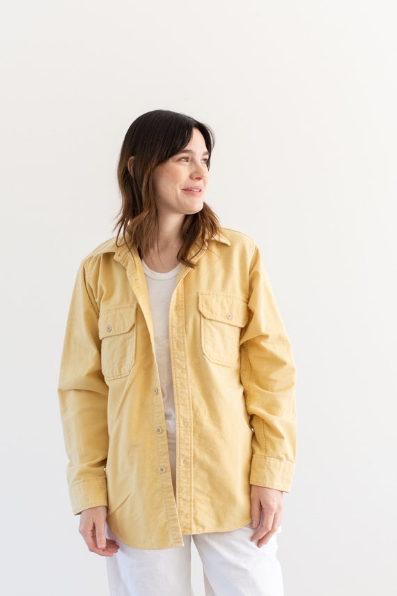 Vintage Woolrich Yellow Chamois Long Sleeve Shirt 