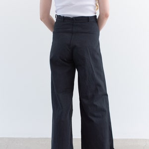 Vintage Overdye Black Sailor Pants 26 27 29 28 30 31 32 33 High Waist Wide Leg Cotton Twill Utility Pant Trouser image 8