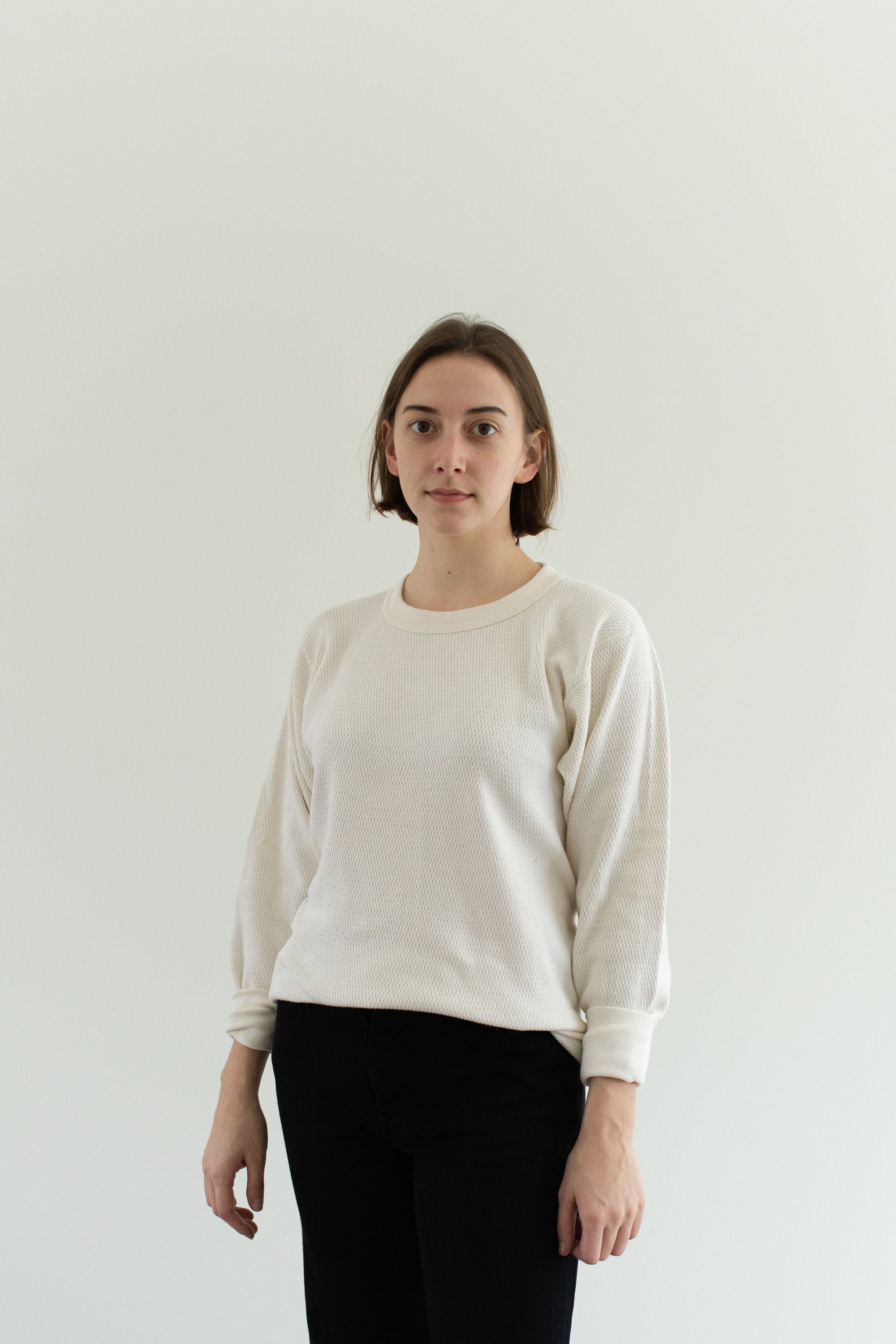 Cream waffle shirt Clearance