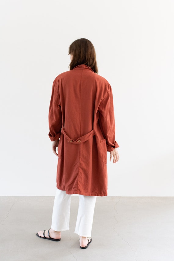 Vintage Brick Red Shop Coat | Unisex Herringbone … - image 7