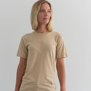 The Malaga Tee Sand Tee Shirt Crewneck 100% Cotton Layer T-Shirt S image 5