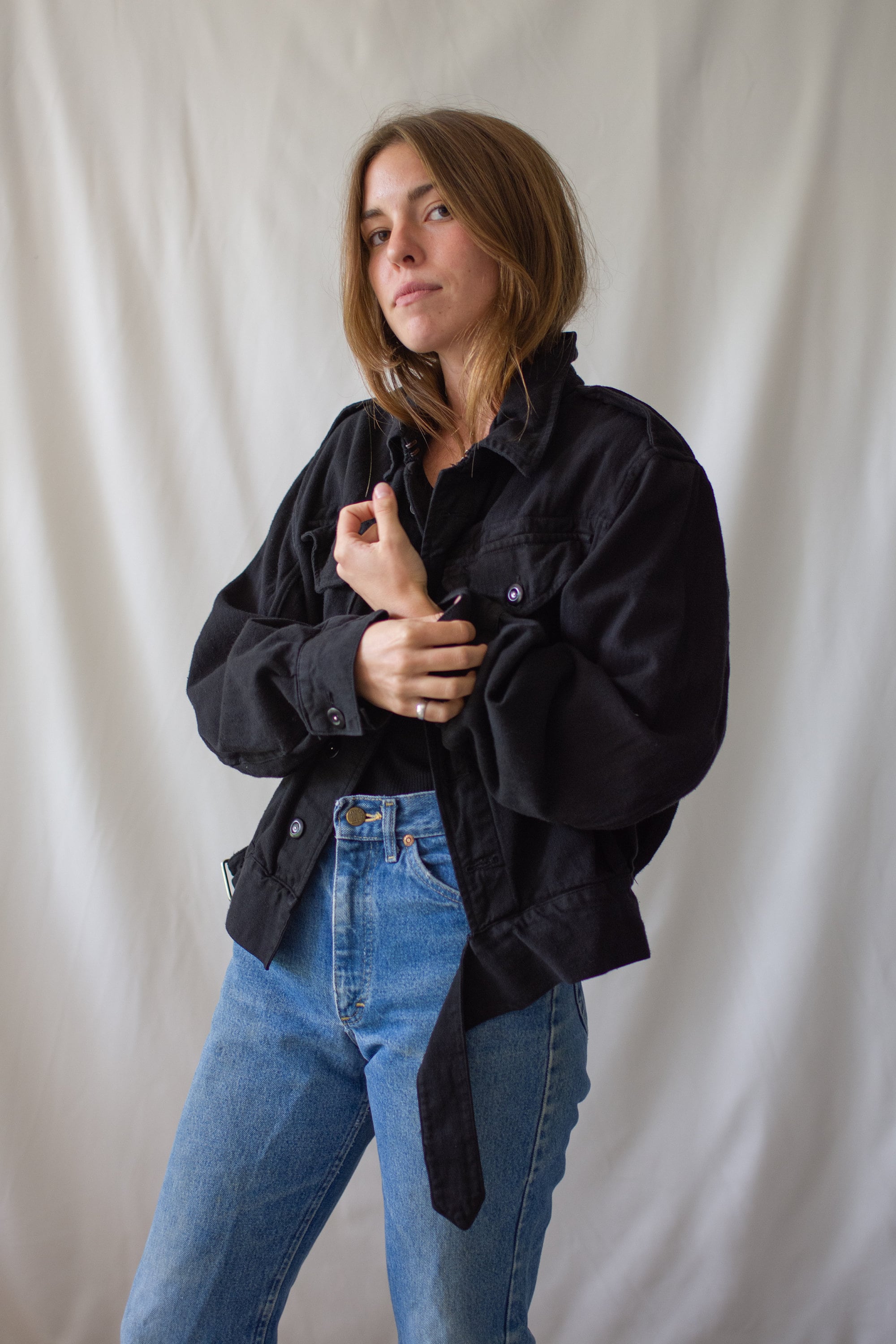 Vintage Black Denim Moto Jacket | Unisex Corozo 50s British 