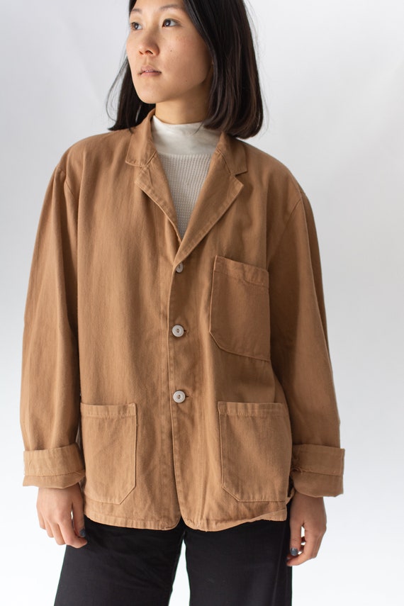 Vintage Almond Brown Overdye Chore Jacket | Cotton