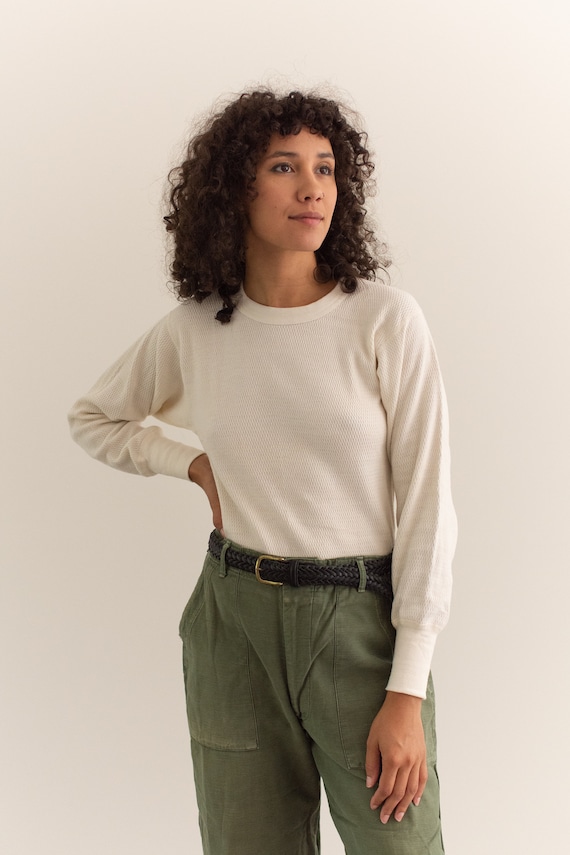 Cream waffle shirt Clearance