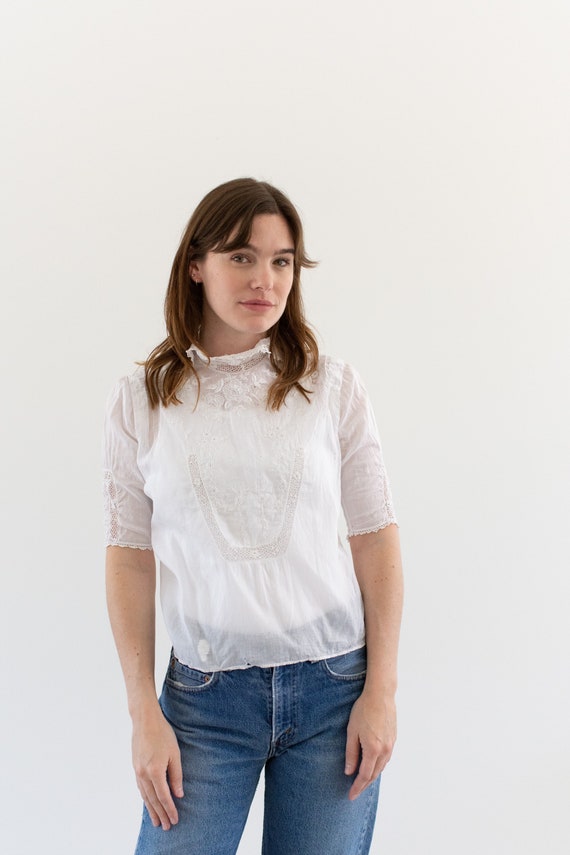 90s Sheer Floral Blouse