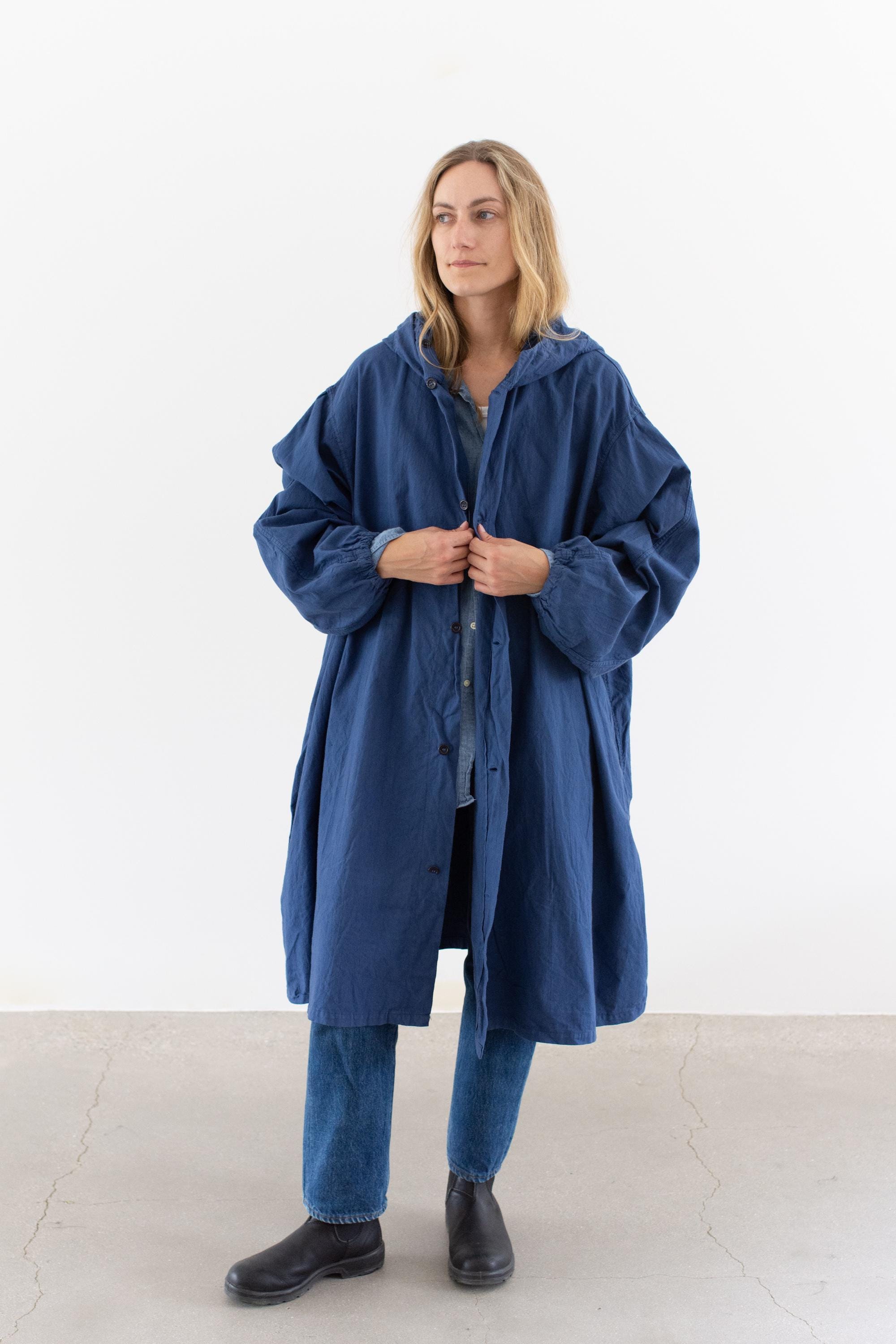【codegraphy】Vintage Washed Cotton Hood Work Jacket Blue CODEGRAPHY Vintage washed cotton hooded work jacket