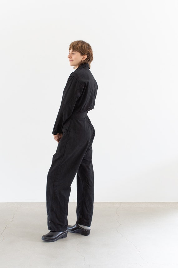 Vintage Overdye Black Belted Coverall | Herringbo… - image 6