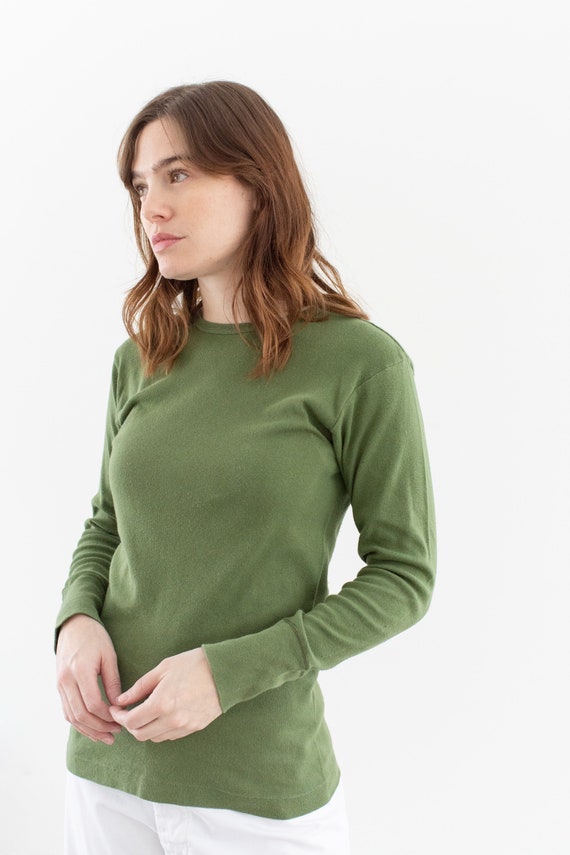Vintage Army Green Long Sleeve T-Shirt | Unisex Br