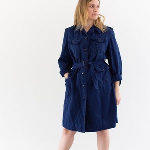 Vintage True Blue Chore Trench Jacket Dress 40s 50s Corozo - Etsy