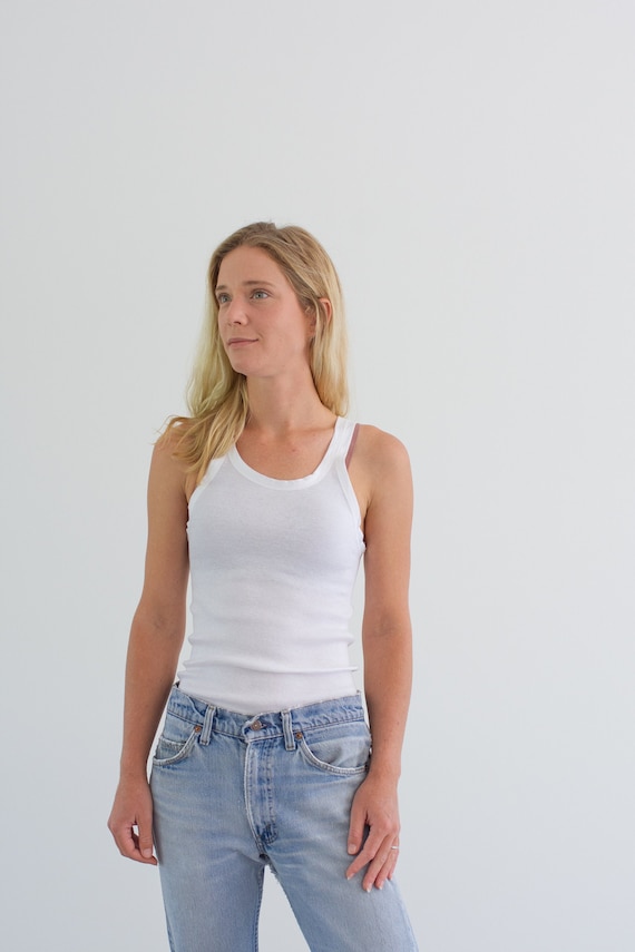 The Siena Tank Vintage White Rib Knit Tank Ribbed Tank Top 100