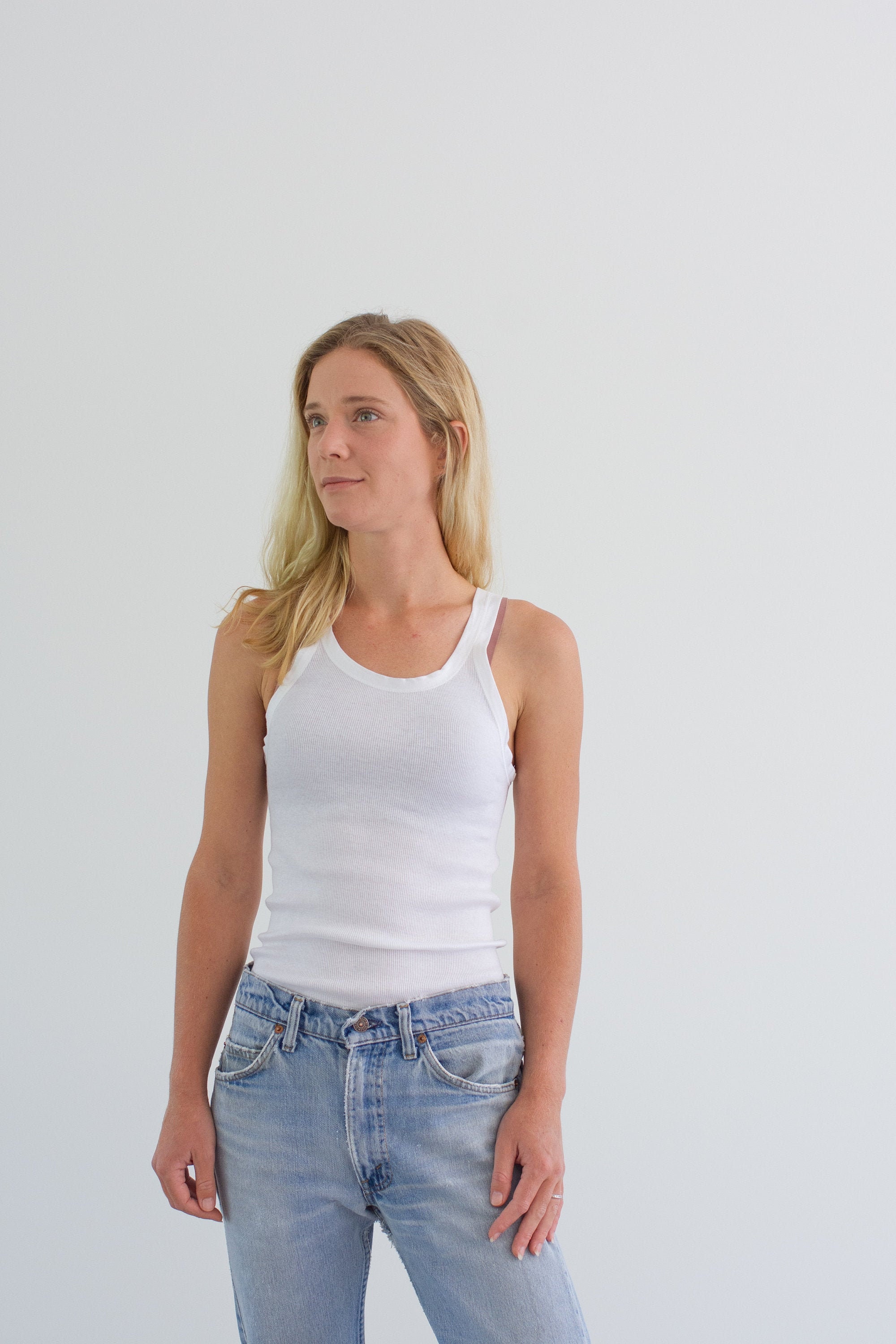 The Siena Tank Vintage White Rib Knit Tank Ribbed tank top - Etsy