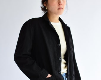 Vintage Black Overdye Classic Chore Jacket | Unisex Square Three