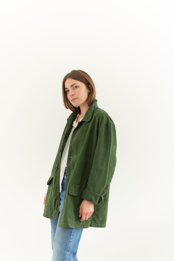 Vintage Olive Green Army Jacket | Forest Green Cot