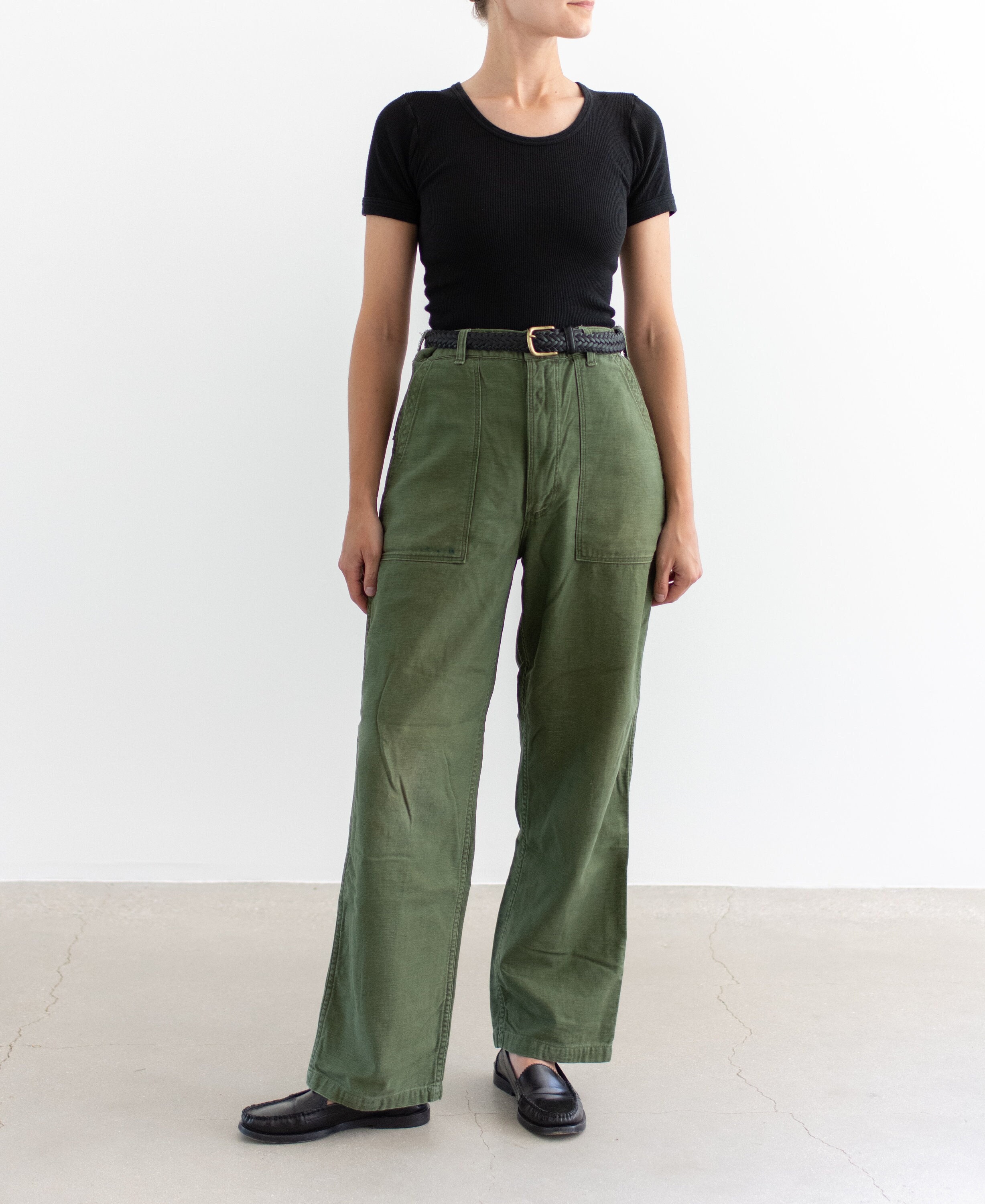 Vintage 31 Waist Olive Green Army Pants | Unisex Utility