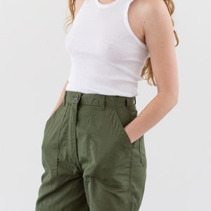 Vintage 25 26 27 28 29 Waist Poly Cotton Green Fatigue Shorts OG 507 Army Shorts Zipper Fly image 5