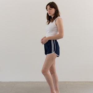 Vintage 24 25 26 27 28 Waist Striped Nylon Shorts 90s Made in France Elastic Sportswear XXS XS image 2