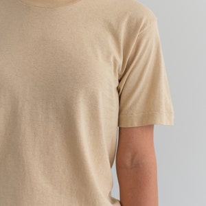 The Malaga Tee Sand Tee Shirt Crewneck 100% Cotton Layer T-Shirt S image 4