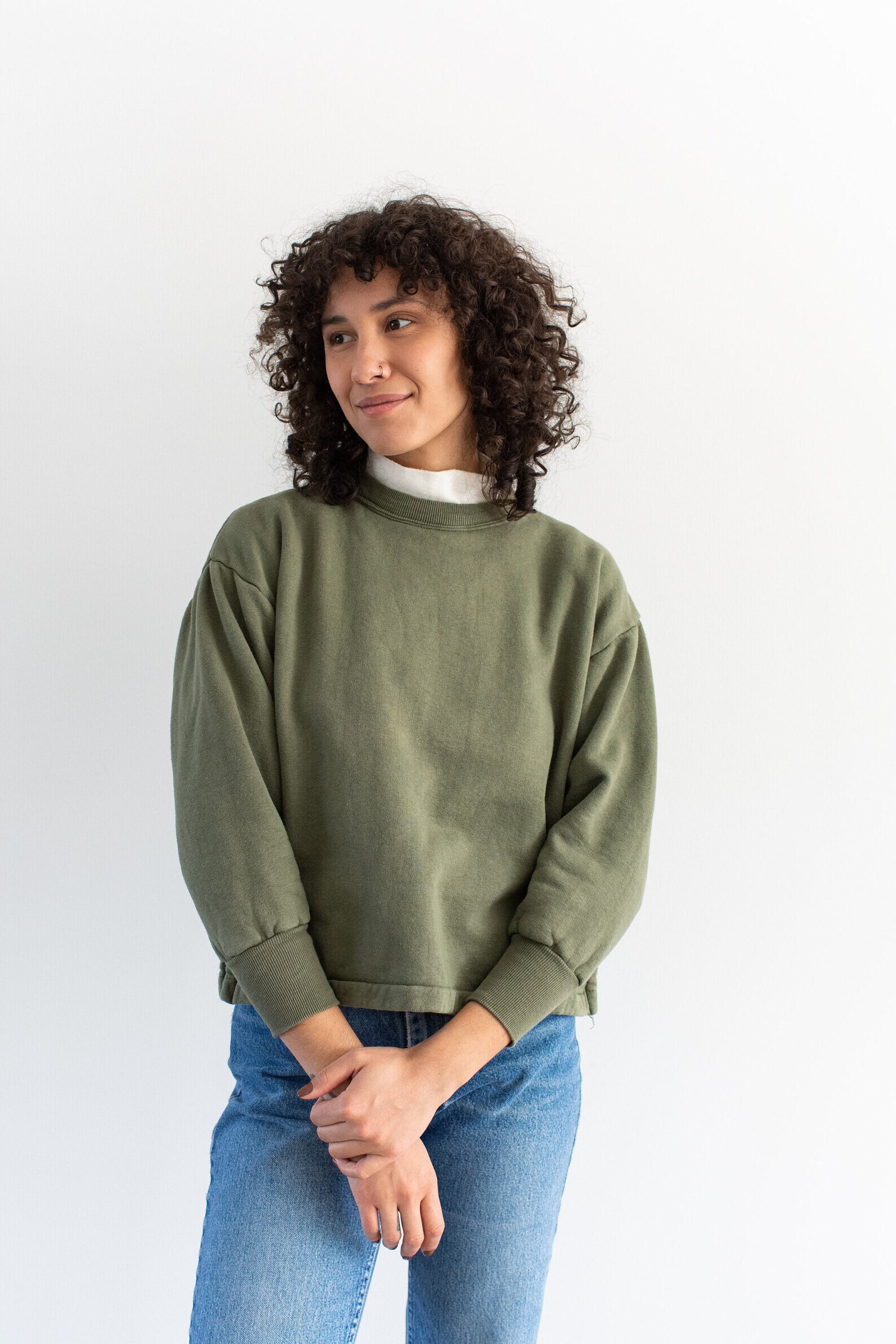 Sweat Rayures Vintage 80's, Bleu, Taille S, Made In France, état 8,5/10