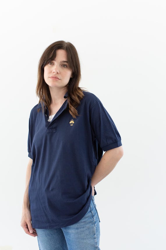Vintage Navy Blue Polo Tee Shirt Unisex Brooks Brothers Golf Tennis Athletic Henley Made in USA M Etsy UK