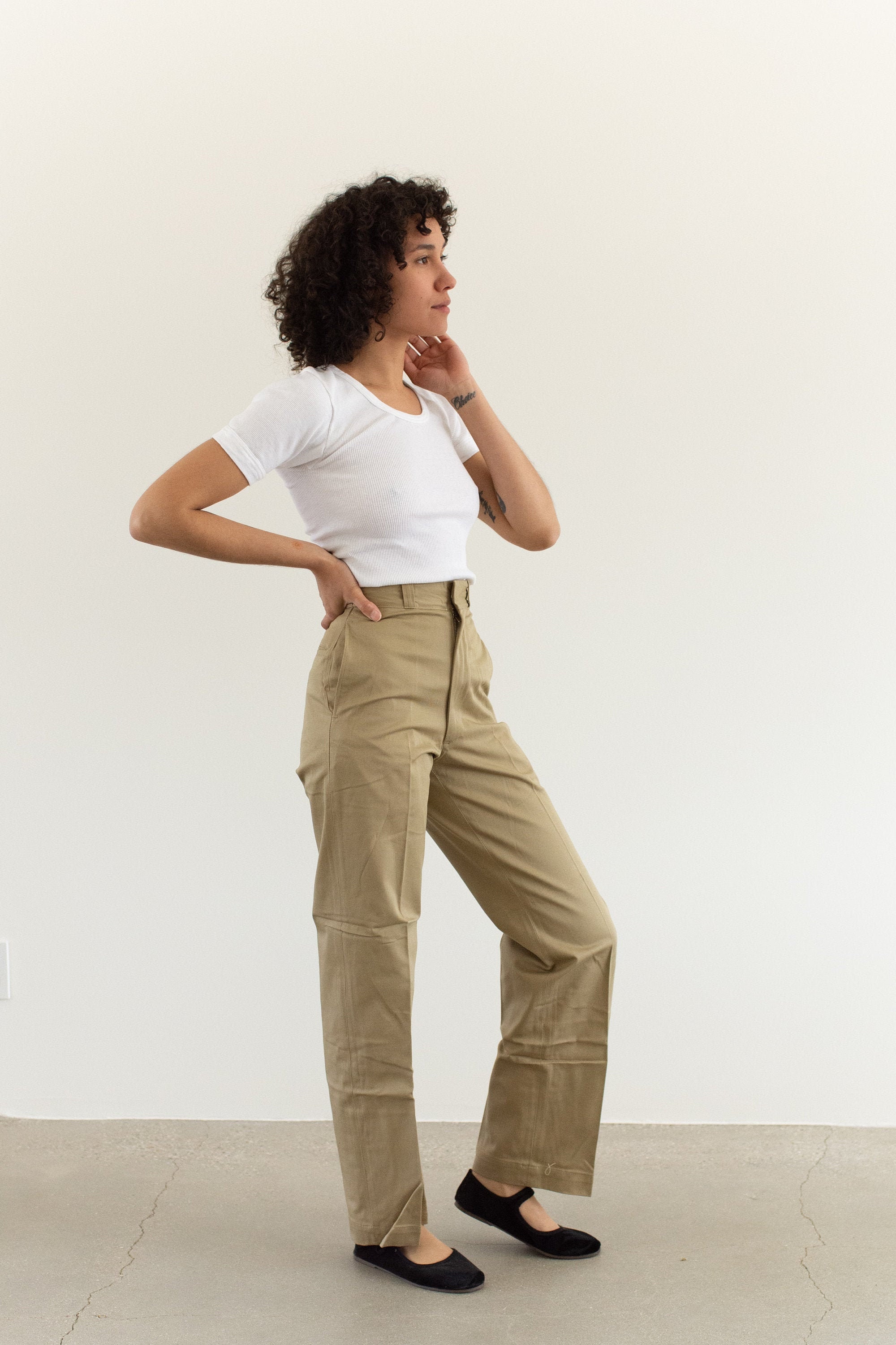 Tall Wide Leg Sailor Pants in Twill