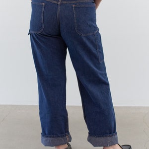 Vintage 31 32 Waist Dark Utility Denim Made in USA Jeans 70s High Waist Jean B1 image 7