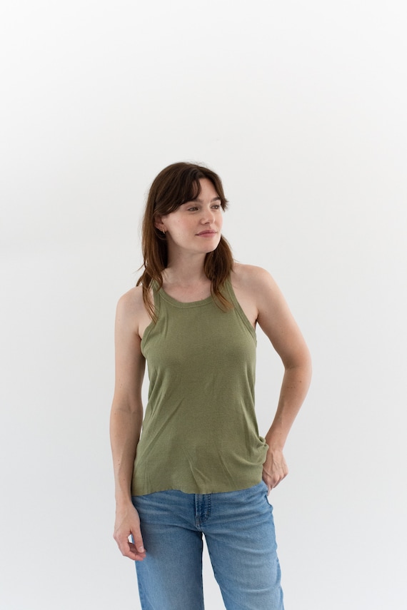 Vintage Olive Green Tank Top | Army Military 40s … - image 1