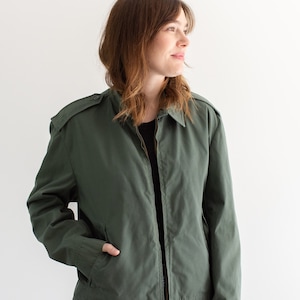 Vintage Sage Green Zipper Jacket | Unisex Ceiling Zero Blauer Utility Workwear | Made in USA | S M L |