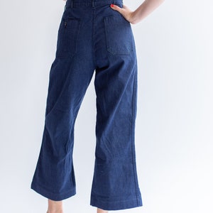 Vintage 27 28 29 Waist Button Fly High Rise Jeans Dark Wash wide Leg Flare Denim 60s Sailor Kick Flare Nautical image 9