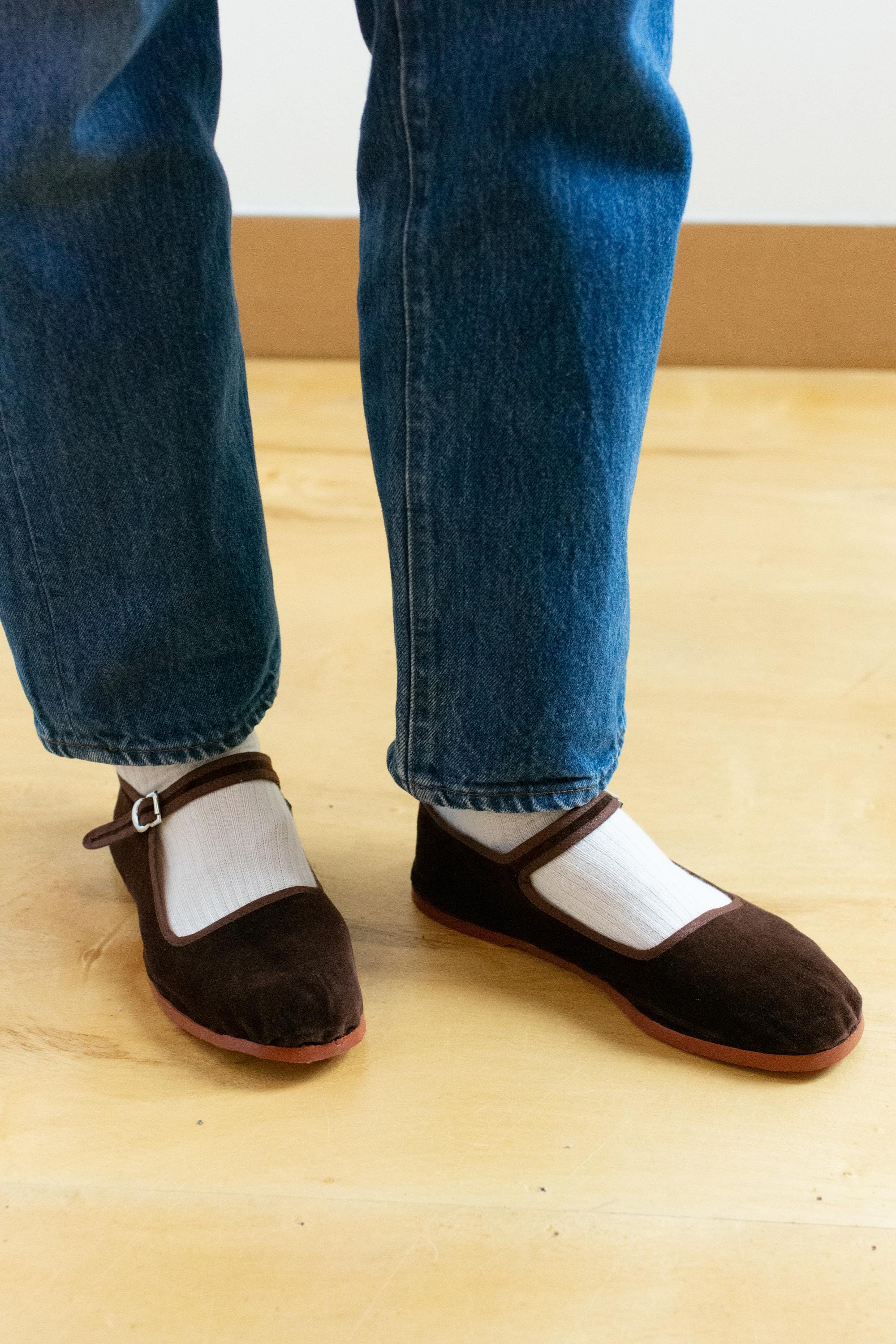 Chocolate Brown Velvet Mary Janes Made In China Studio Flats Shoes 35 chocolate-brown-velvet-mary-janes-made-in-china-studio-flats-shoes-35