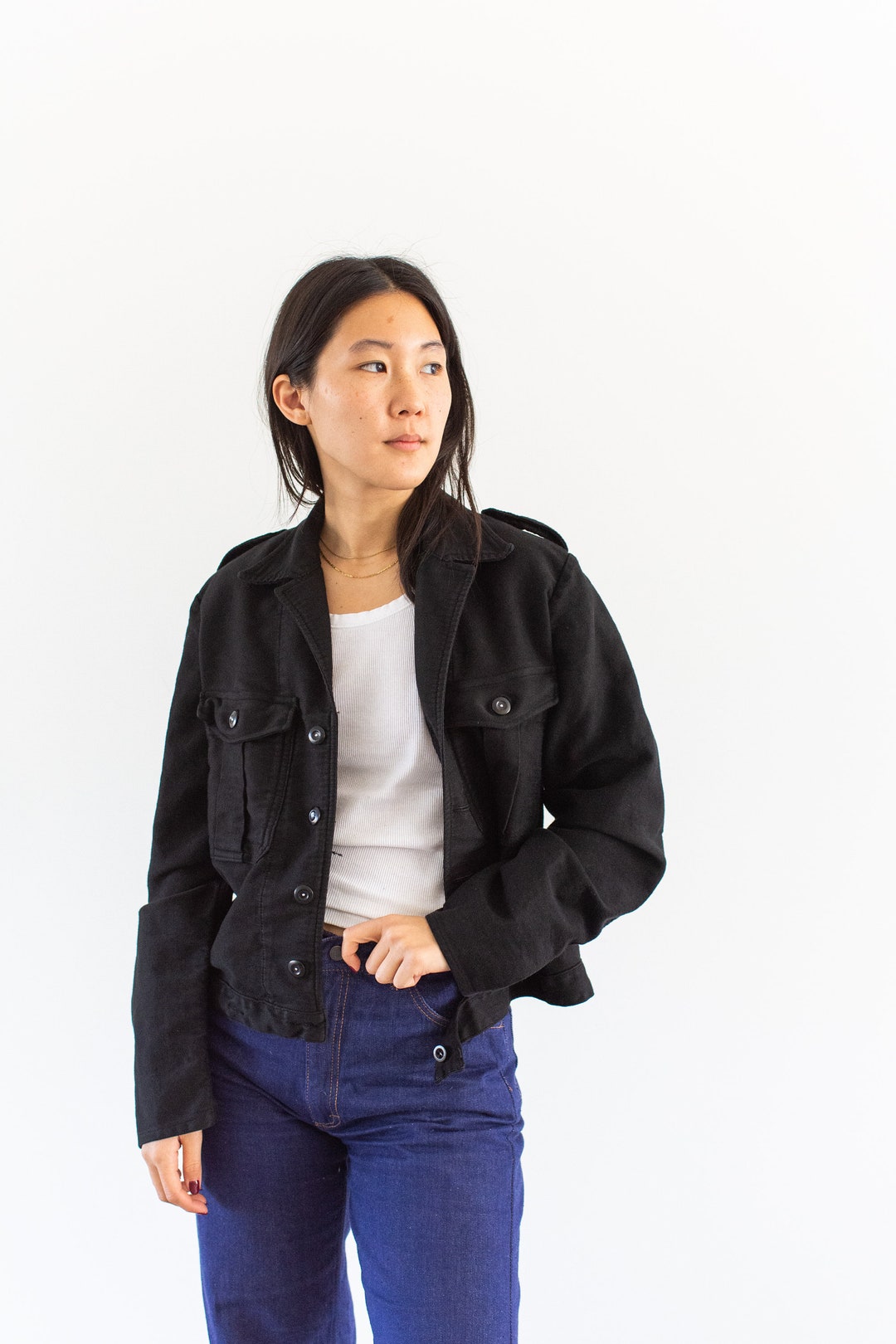 ジャケット・アウター SPECIAL 1930S BLACK MOLESKIN JACKET 1930s French Black Moleskin Work Jacket> For @a.bout_vintage