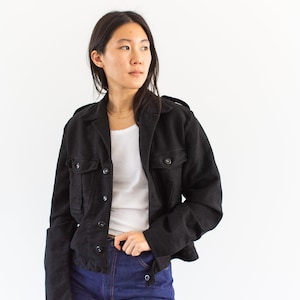 ジャケット・アウター French vintage black molskin jacket 40s 40's】French Vintage Black Moleskin Work Jacket 