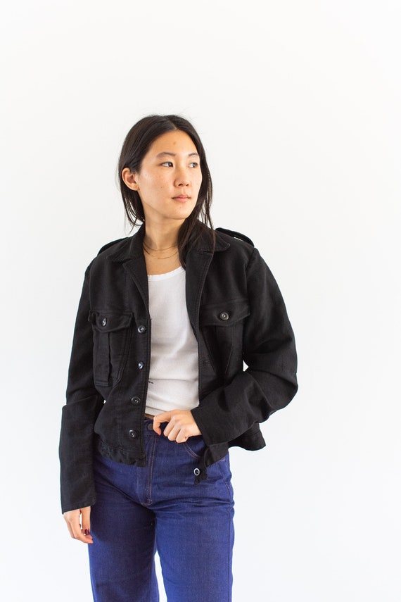 Vintage Black Moleskin Moto Jacket | Corozo 50s D… - image 1