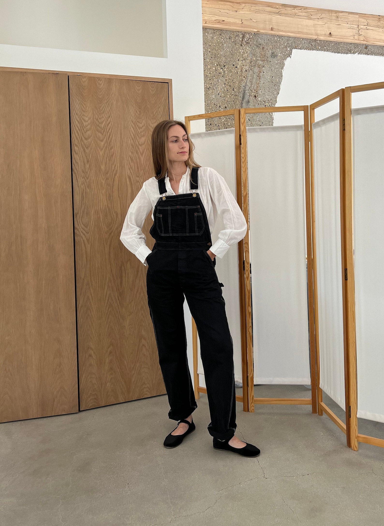 These Vintage overdyed black denim overalls are a perfect spring-friendly jeans alternative.