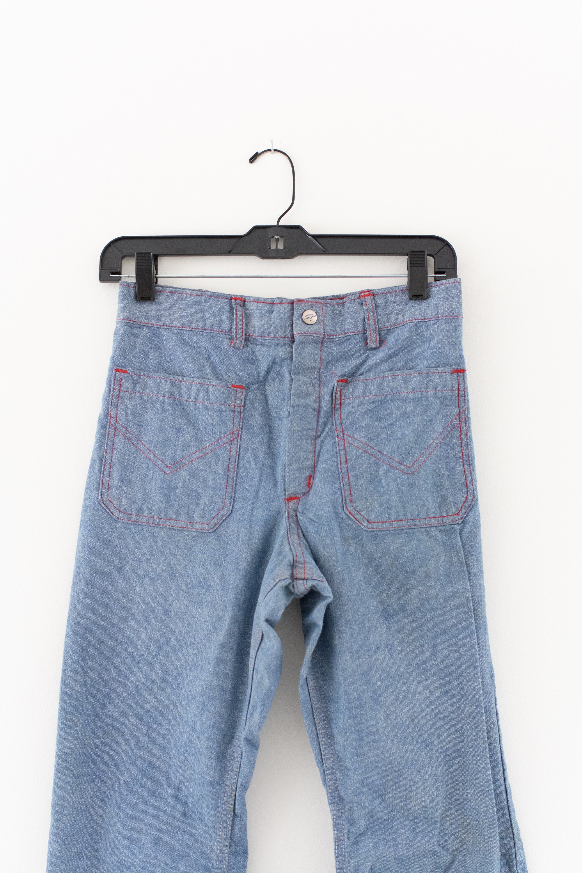 Vintage 27 28 Waist Light Wash Flare Blue Denim | Seafarer