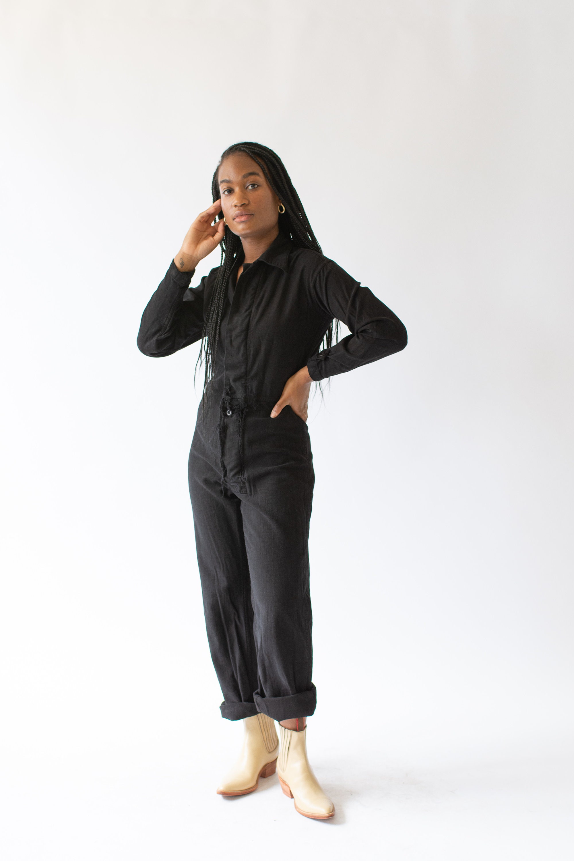 black mechanic jumpsuit