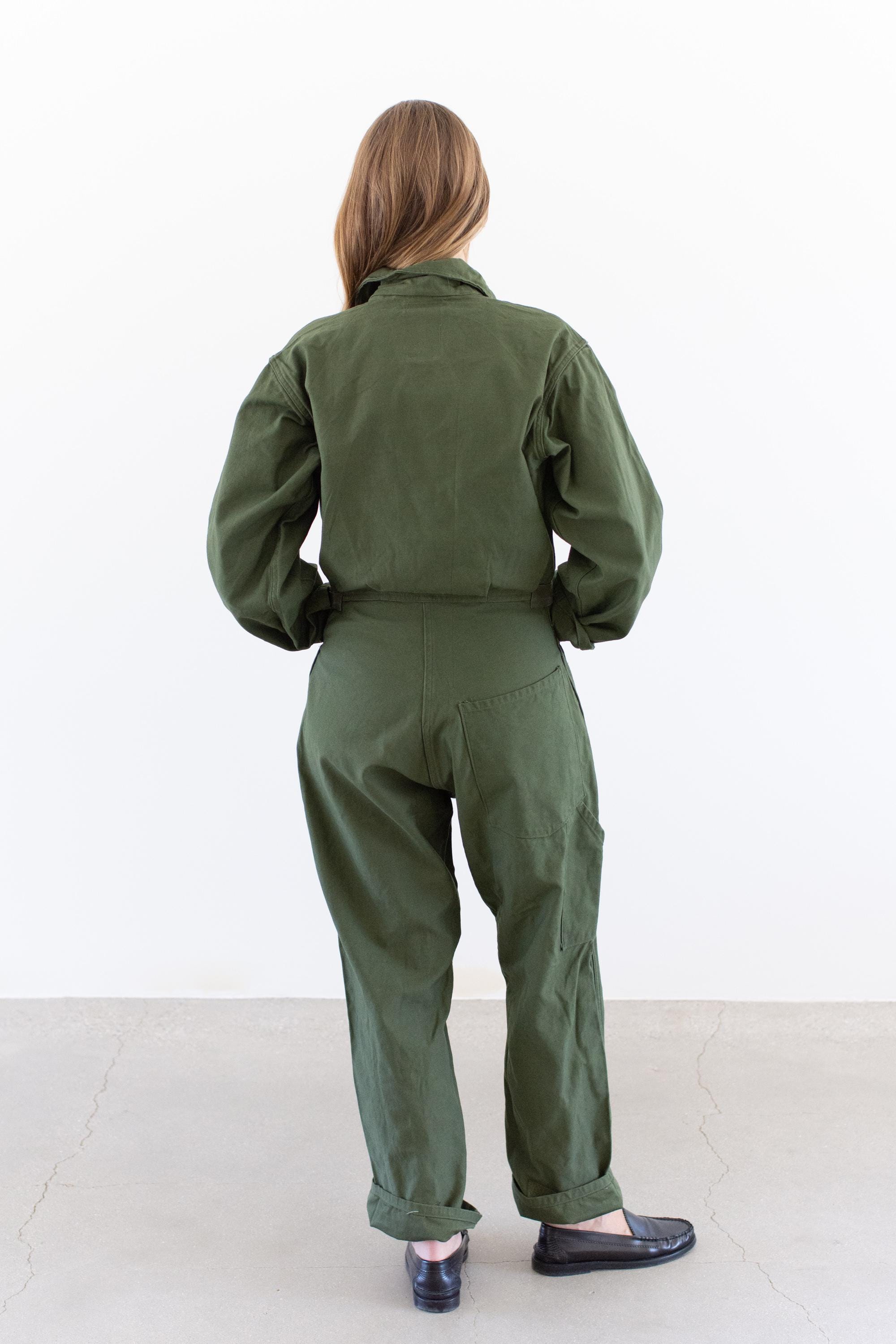 Vintage Olive Green V3lcr0 Coverall | Unisex Hook and Loop