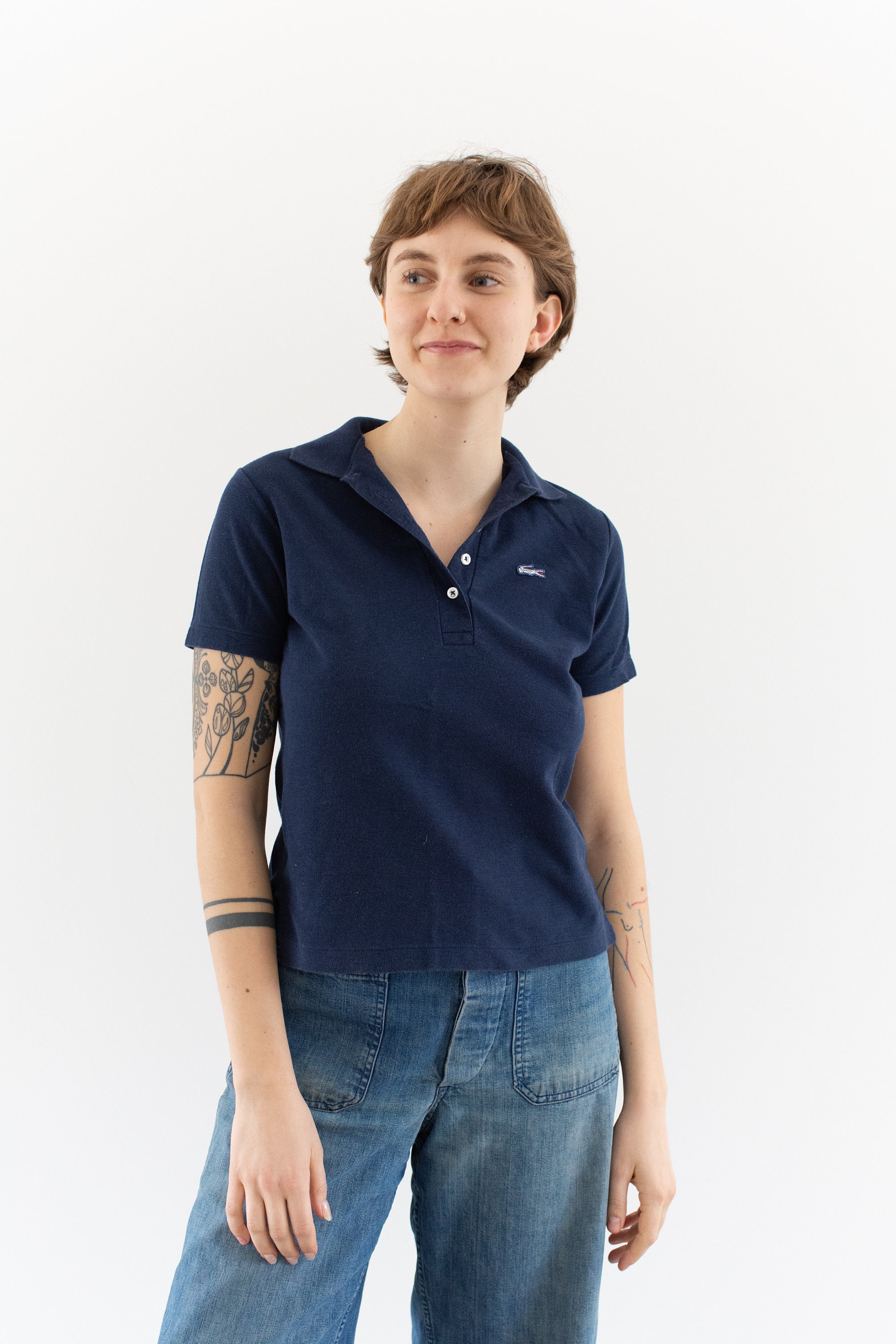 Vintage Navy Blue Alligator Polo Tee 
