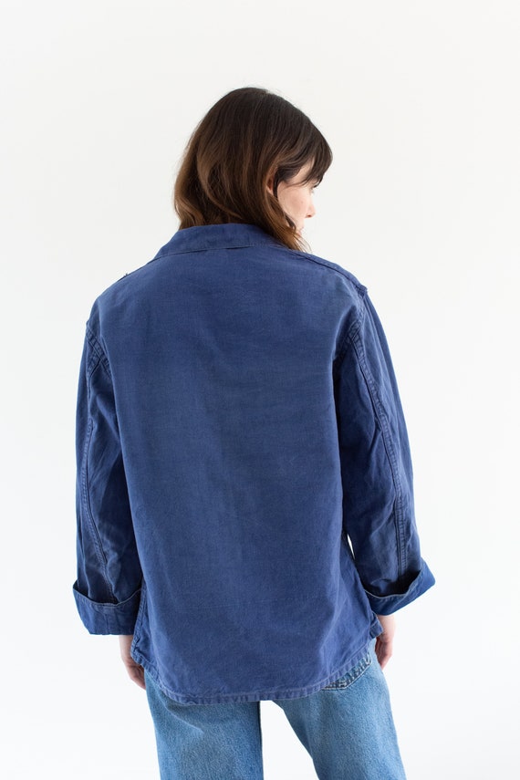 Vintage Denim Blue Popover Shirt | Mended Indigo … - image 9