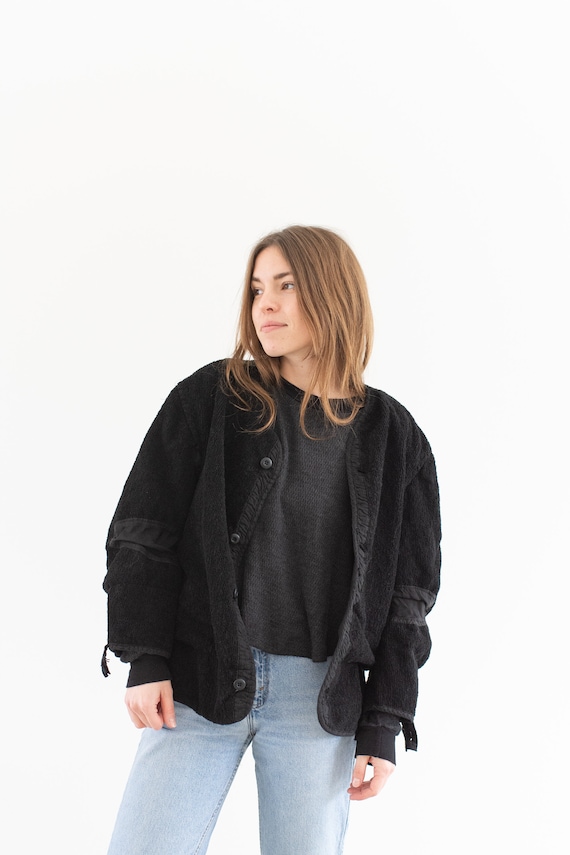 Vintage Black Overdye Pile Liner Jacket Unisex 50s Terry - Etsy