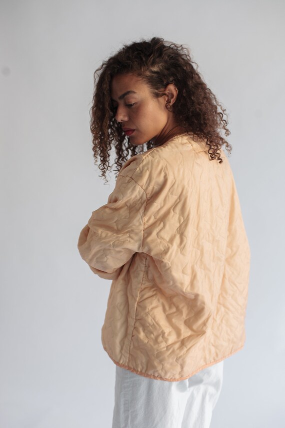 Vintage Salmon Nude Blush Liner Jacket Peach Military Jacket Quilted Fall Layer Jacket Nylon Jacket Vintage Etsy