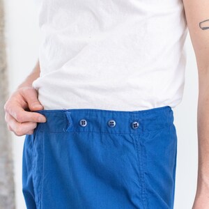 Vintage 29-41 Waist Matisse Blue Workwear Trousers Unisex Lightweight High Waist Cotton Pants Bright Blue Chino Waist image 8