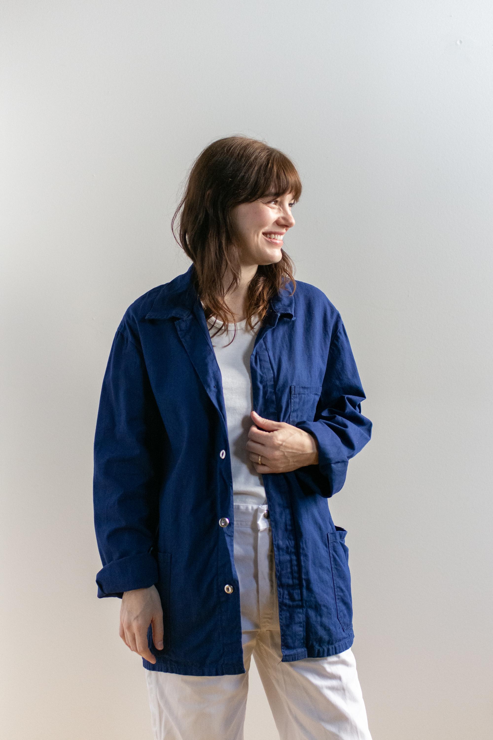 Vintage Blue Chore Coat | Unisex Herringbone Twill Cotton Utility
